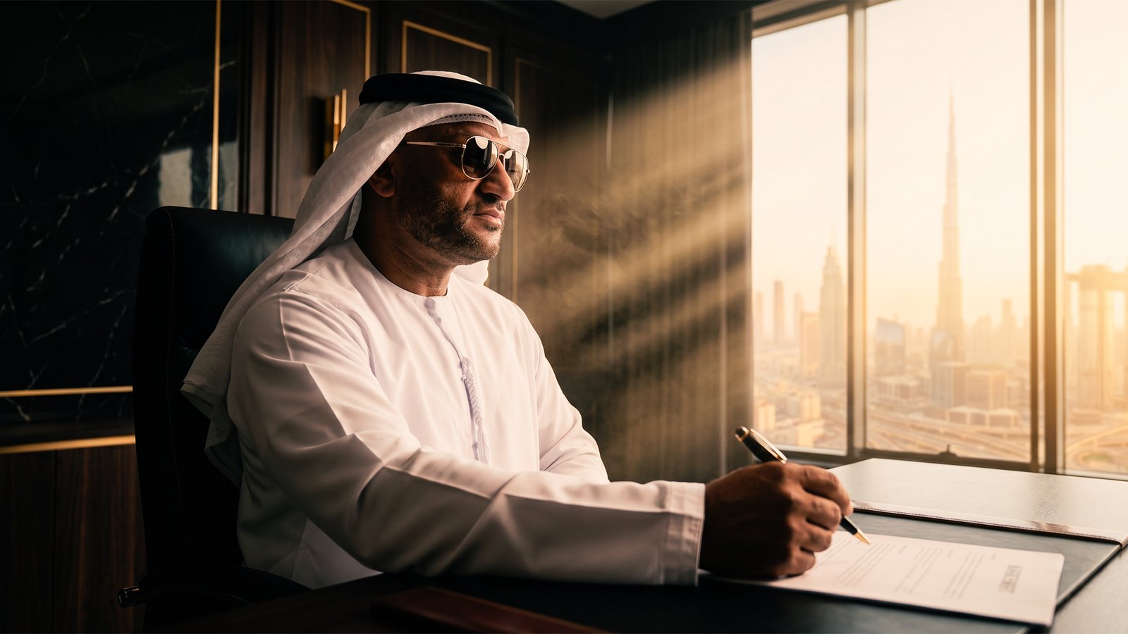 قائد يرتدي بدلة مصممة خصيصاً
